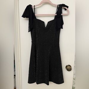 Moa Moa Shimmering Black Mini Dress